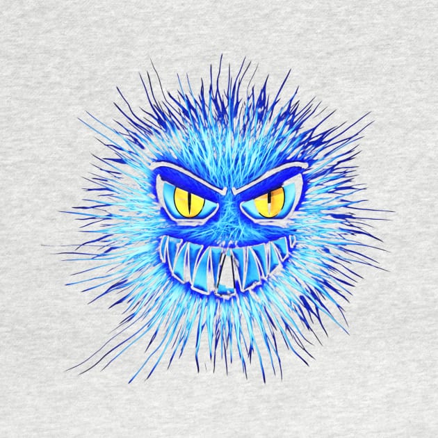 scary blue monster face by Leap Arts